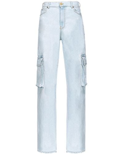 Pinko Wide-Leg-Jeans mit hohem Bund - Blau