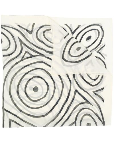 10 Corso Como Schal mit abstraktem Print - Weiß