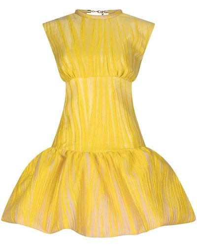 Silvia Tcherassi Nadra Textured Taffeta Minidress - Yellow