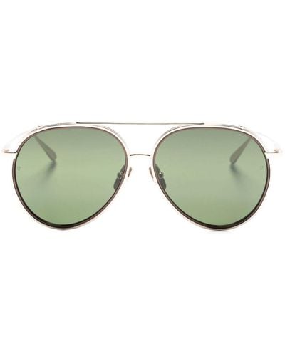 Linda Farrow Torino Pilot-frame Sunglasses - Green