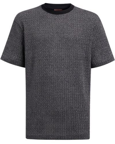 Missoni Lamé T-shirt Met Zigzagpatroon - Zwart