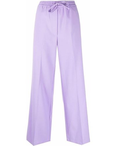Erika Cavallini Semi Couture Wide-leg Drawstring Pants - Purple