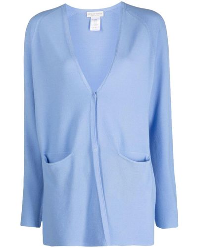 Le Tricot Perugia Knitted Cotton Cardigan - Blue