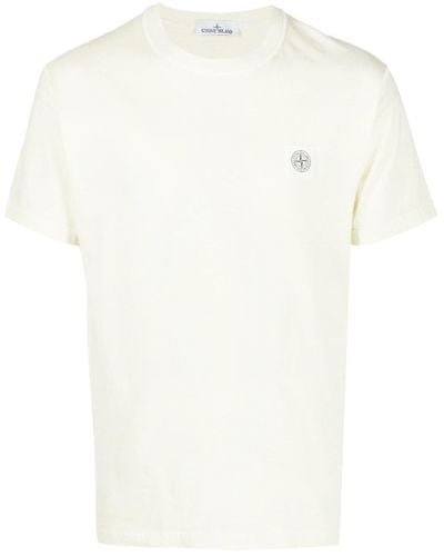 Stone Island Camiseta con logo estampado y manga corta - Blanco