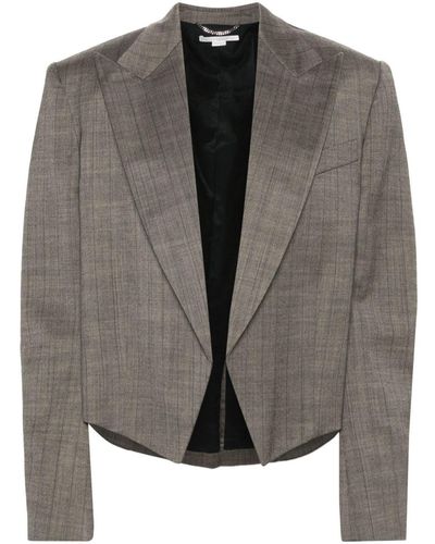 Stella McCartney Cropped Wool Blazer - Grey