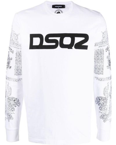 DSquared² Distressed-logo-print Sweatshirt - White