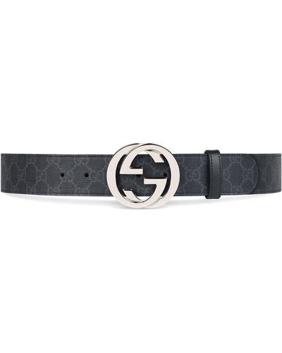 Gucci GG Supreme Belt With G Buckle - Zwart