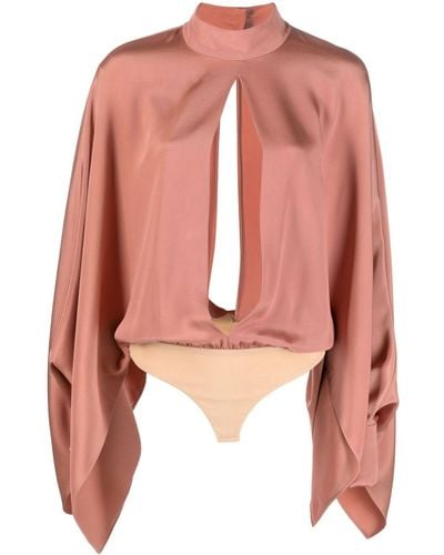 Tom Ford Cut-out Wide-sleeve Bodysuit - Pink