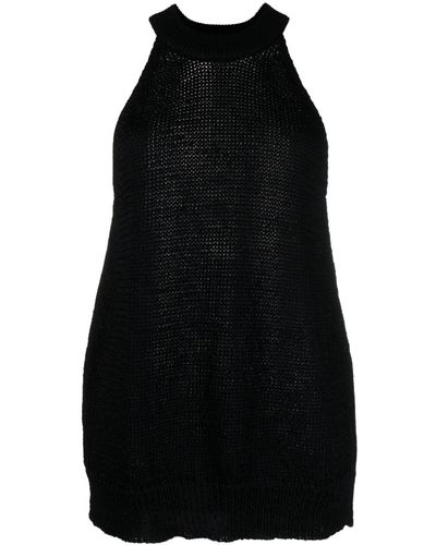 Christian Wijnants Kuhra Halterneck Side-slit Knitted Top - Black