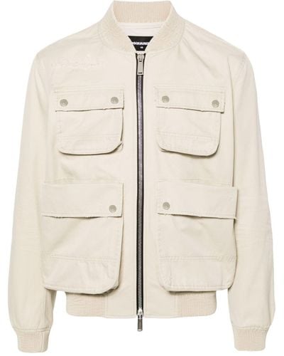 DSquared² Zip-up Cotton Bomber Jacket - Natural