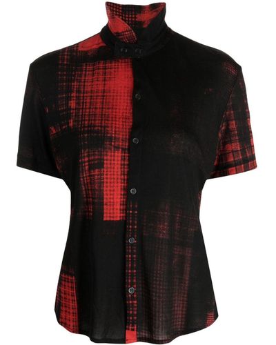 Y's Yohji Yamamoto Camisa con estampado gráfico - Negro