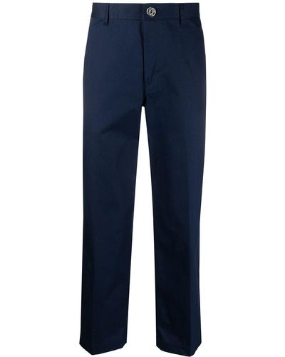Lanvin Cropped Cotton Trousers - Blue