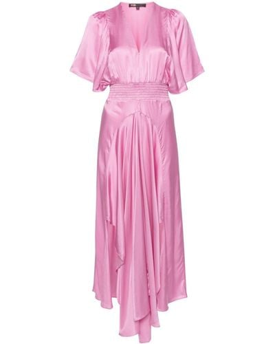 Maje Draped Satin Maxi Dress - Pink