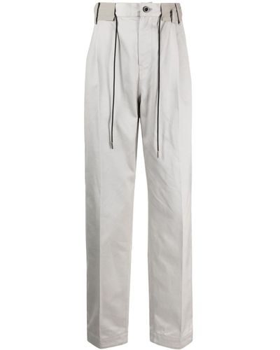 Sacai Pressed-crease Cotton Pants - Grey