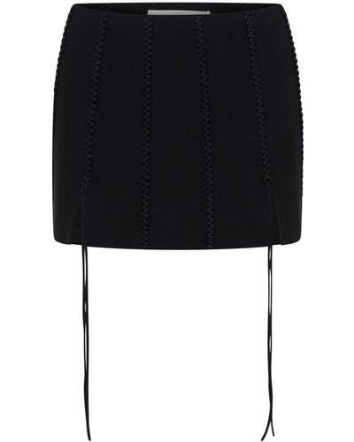 Dion Lee Striped Knitted Miniskirt - Black