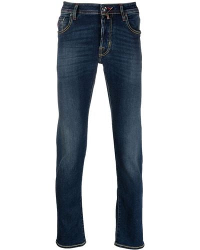 Jacob Cohen Skinny-leg Logo-patch Jeans - Blue