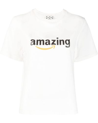 AVAVAV T-Shirt mit Slogan-Print - Weiß