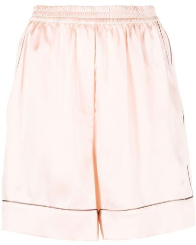 Dolce & Gabbana Contrast-detail Silk Shorts - Pink