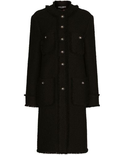 Dolce & Gabbana ツイード シングルコート - ブラック