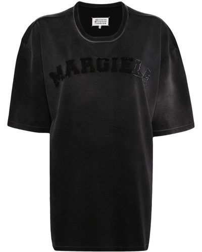 Maison Margiela Logo-appliqué Cotton T-shirt - Zwart