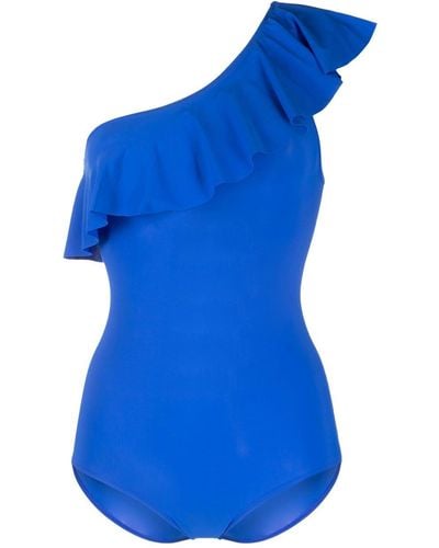 Isabel Marant Badeanzug mit Rüschen - Blau