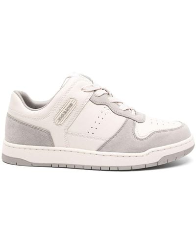 COACH Panelled Suede Leather Trainers - White