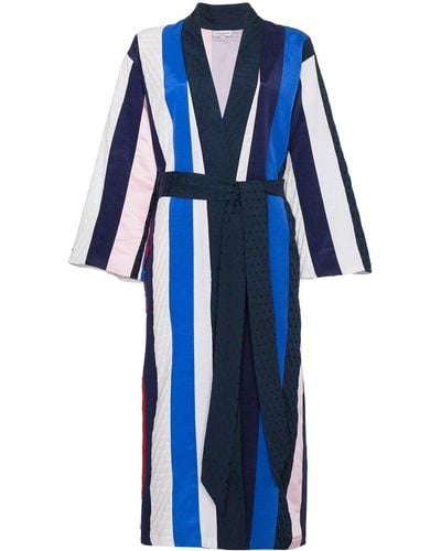 Natasha Zinko Striped Twill Robe - Blue