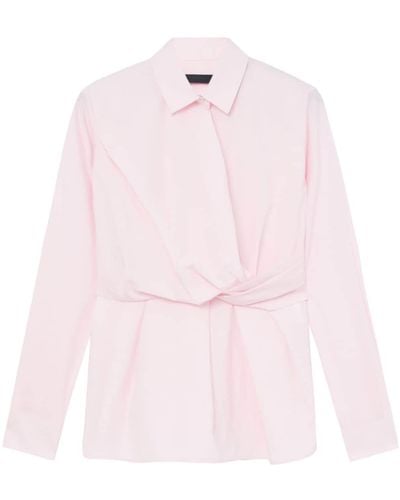 Juun.J Twist-panel Cotton Shirt - Pink