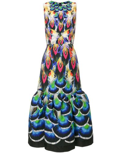 Mary Katrantzou Peacock Evening Dress - Blue