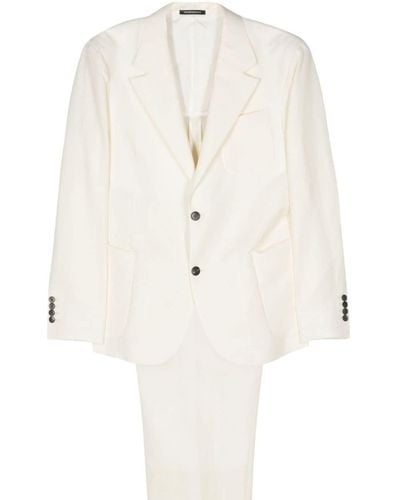 Emporio Armani Single-breasted Linen Blend Suit - Natural