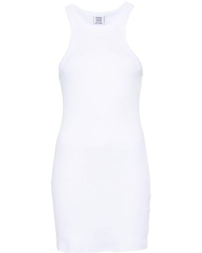 Vetements Logo-embroidered Mini Tank Dress - White