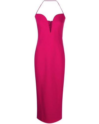 Givenchy Halterneck Wool Midi Dress - Pink