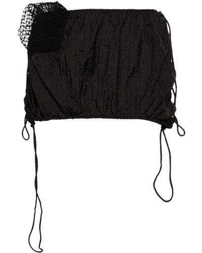 Isa Boulder Chute Drawstring Miniskirt - Black
