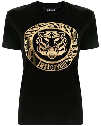 Just Cavalli タイガーヘッド Tシャツ - ブラック