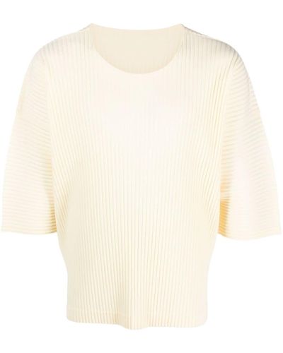 Homme Plissé Issey Miyake T-shirt MC July - Bianco