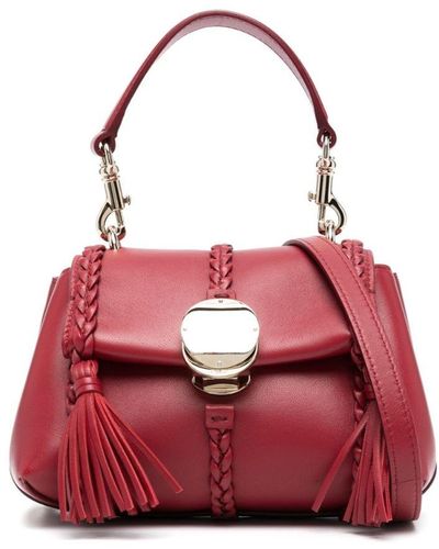 Chloé Mini sac porté épaule Penelope en cuir - Rouge