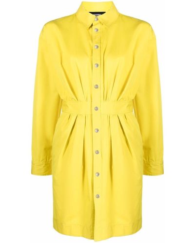 DSquared² Fitted Waistline Buttoned Shirt Dress - Yellow