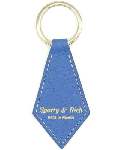 Sporty & Rich Schlüsselanhänger mit Logo-Prägung - Blau