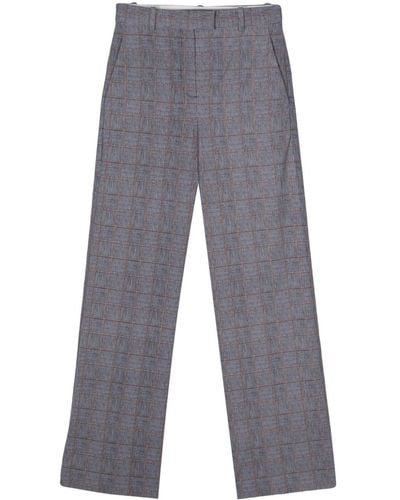 Circolo 1901 Check-pattern Straight-leg Trousers - Grey