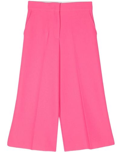 MSGM Cropped Wide-leg Trousers - Pink