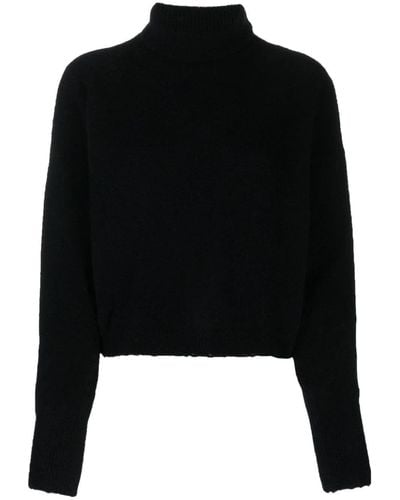 Barena Roll-neck Raw-cut Sweater - Black