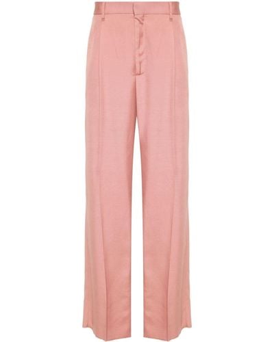 Lardini Pleat-detail Wide-leg Trousers - Pink