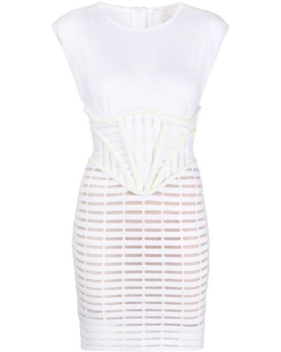 Genny Rhinestone-embellished Fitted Dress - White