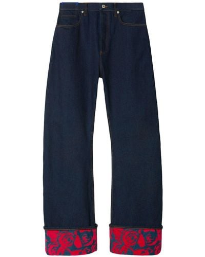 Burberry Japanese Jeans Met Wijde Pijpen - Blauw