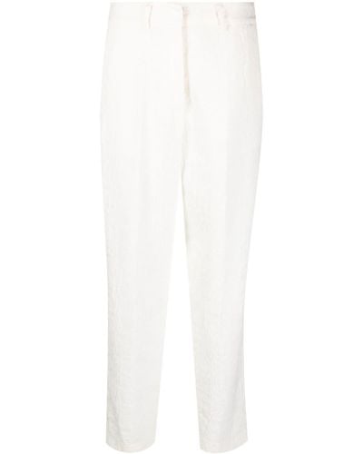 Forte Forte Linen-blend Jacquard Pants - White