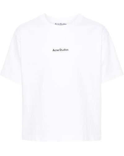 Acne Studios Logo-print Organic-cotton T-shirt - White