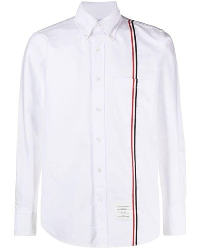 Thom Browne Hemd mit RWB-Streifen - Weiß