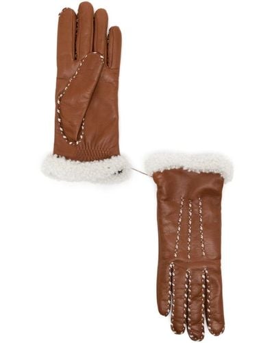Agnelle Marie Louise Shearling Gloves - White