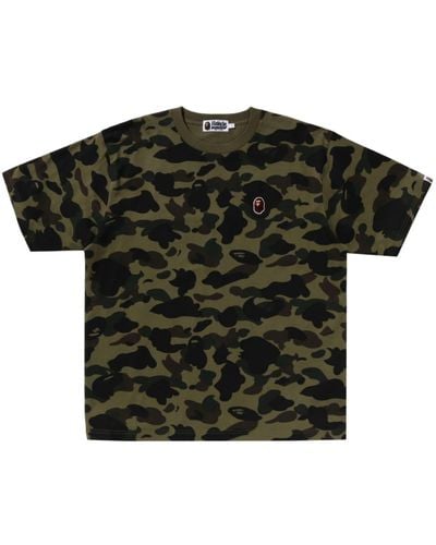 A Bathing Ape Embroidered-logo Cotton T-shirt - Black