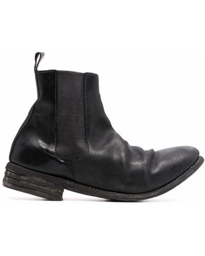 Poeme Bohemien Distressed Leather Chelsea Boots - Black